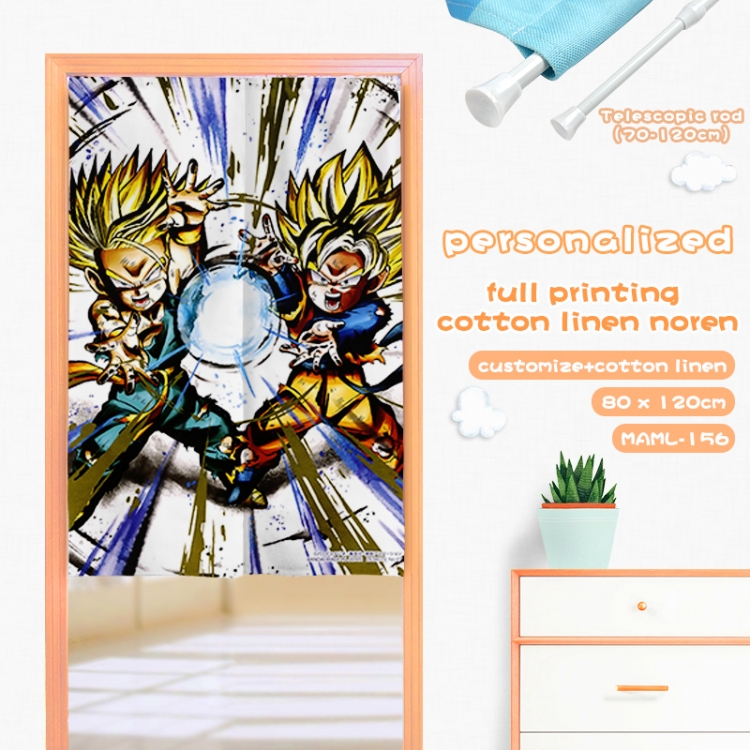 DRAGON BALL  Game imitation cotton and linen color printed door curtain 80X120CM