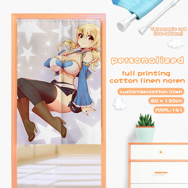 Fairy tail  Game imitation cotton and linen color printed door curtain 80X120CM