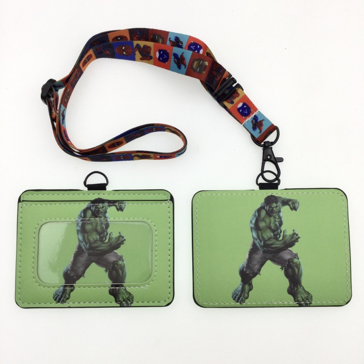 The Hulk PU leather storage card holder hanging rope two-piece set bus card holder 10X7.5CM 35g price for 5 pcs K-120