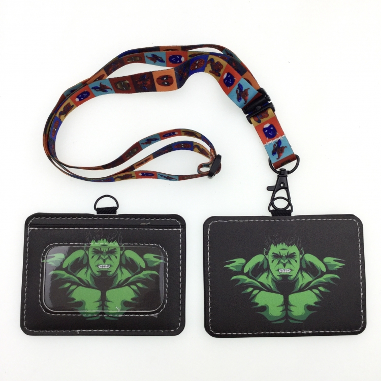 The Hulk PU leather storage card holder hanging rope two-piece set bus card holder 10X7.5CM 35g price for 5 pcs K-121