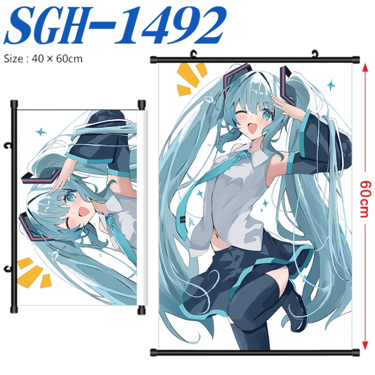 Hatsune Miku Anime digital printed pole style hanging picture Wall Scroll 40x60cm SGH-1492