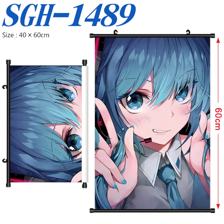 Hatsune Miku Anime digital printed pole style hanging picture Wall Scroll 40x60cm SGH-1489
