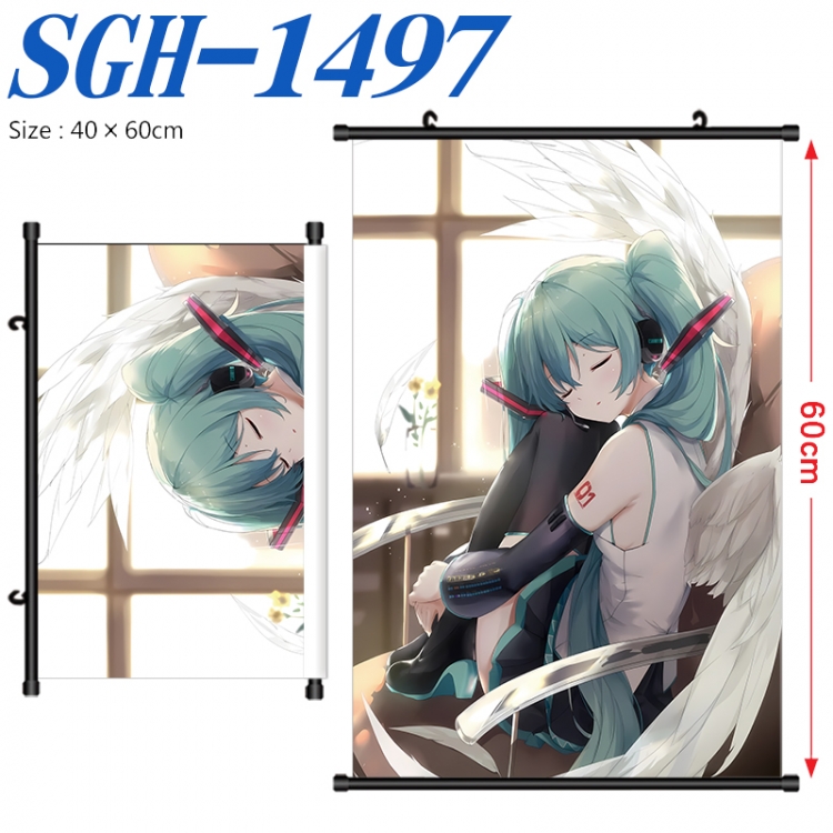 Hatsune Miku Anime digital printed pole style hanging picture Wall Scroll 40x60cm SGH-1497