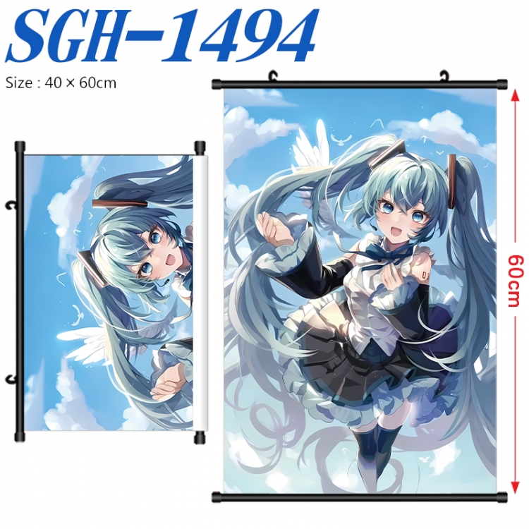 Hatsune Miku Anime digital printed pole style hanging picture Wall Scroll 40x60cm SGH-1494
