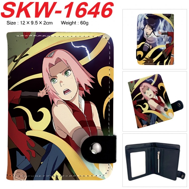 Naruto Anime vertical button folding wallet 12X9.5X2CM 60g  SKW-1646