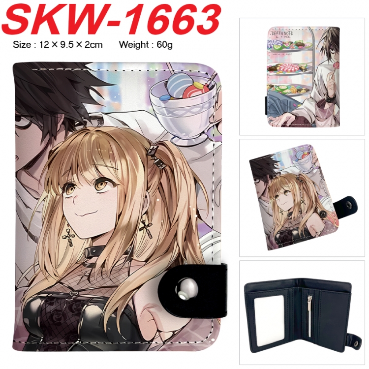 Death note Anime vertical button folding wallet 12X9.5X2CM 60g  SKW-1663