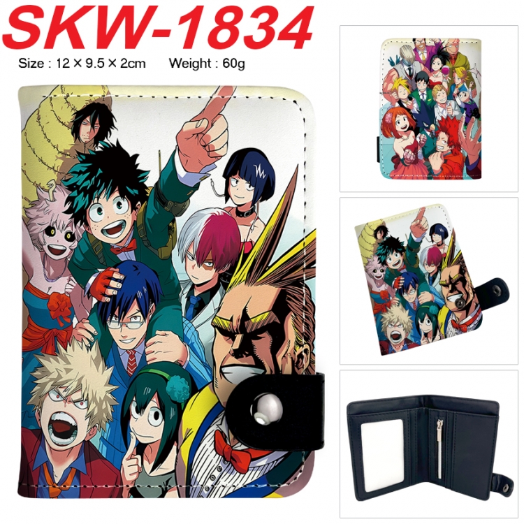 My Hero Academia Anime vertical button folding wallet 12X9.5X2CM 60g  SKW-1834