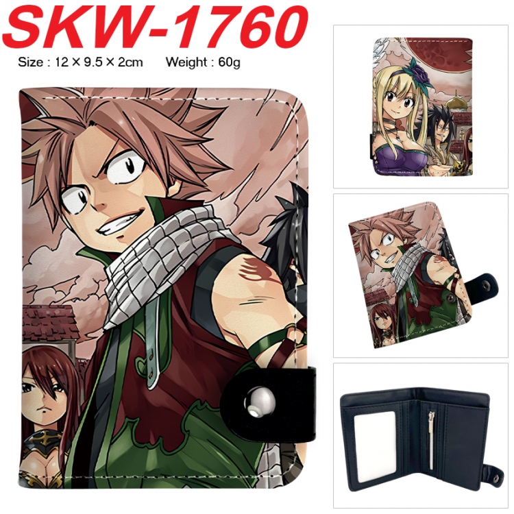 Fairy tail Anime vertical button folding wallet 12X9.5X2CM 60g SKW-1760