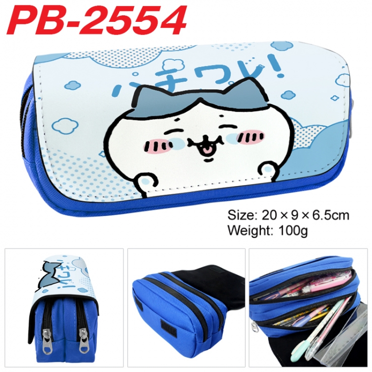 Chiikawa Anime double-layer pu leather printing pencil case 20x9x6.5cm PB-2554