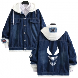 venom anime stitching denim ja...