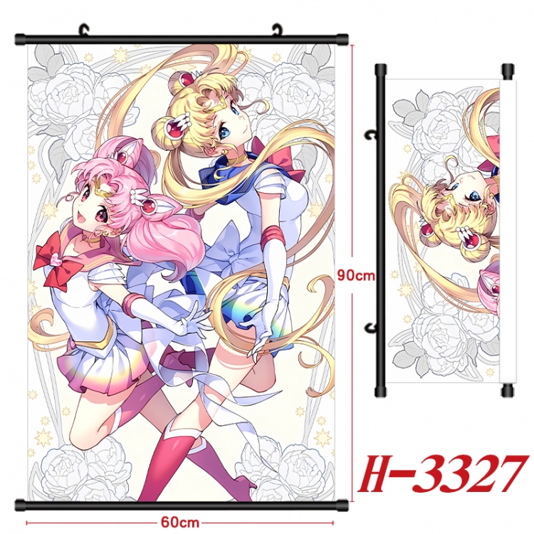 sailormoon Anime Black Plastic Rod Canvas Painting Wall Scroll 60X90CM H-3327