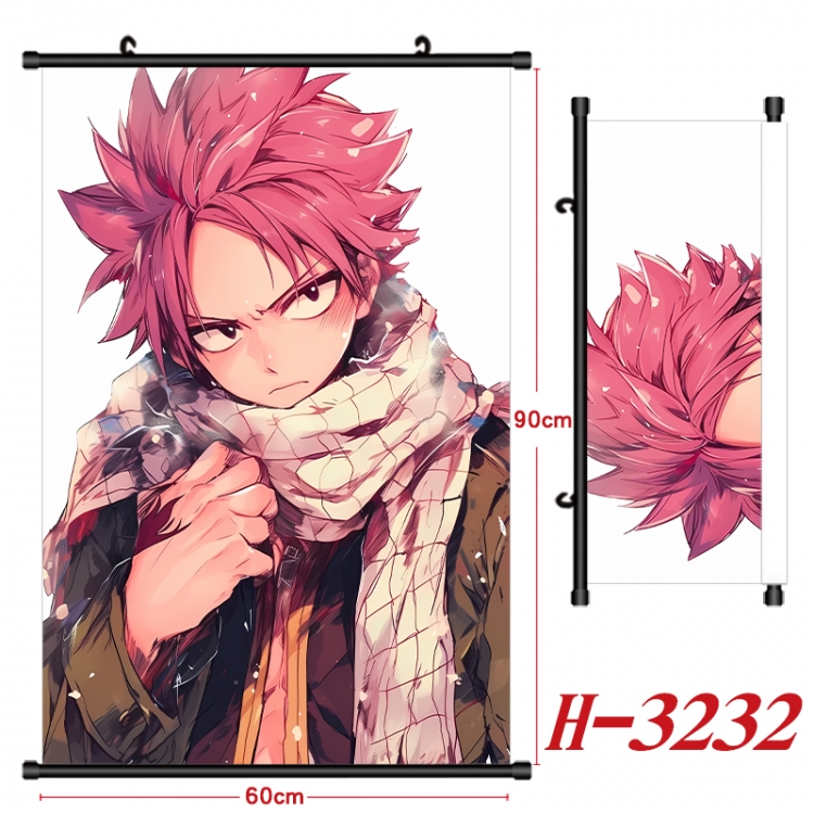  Fairy tail Anime Black Plastic Rod Canvas Painting Wall Scroll 60X90CM