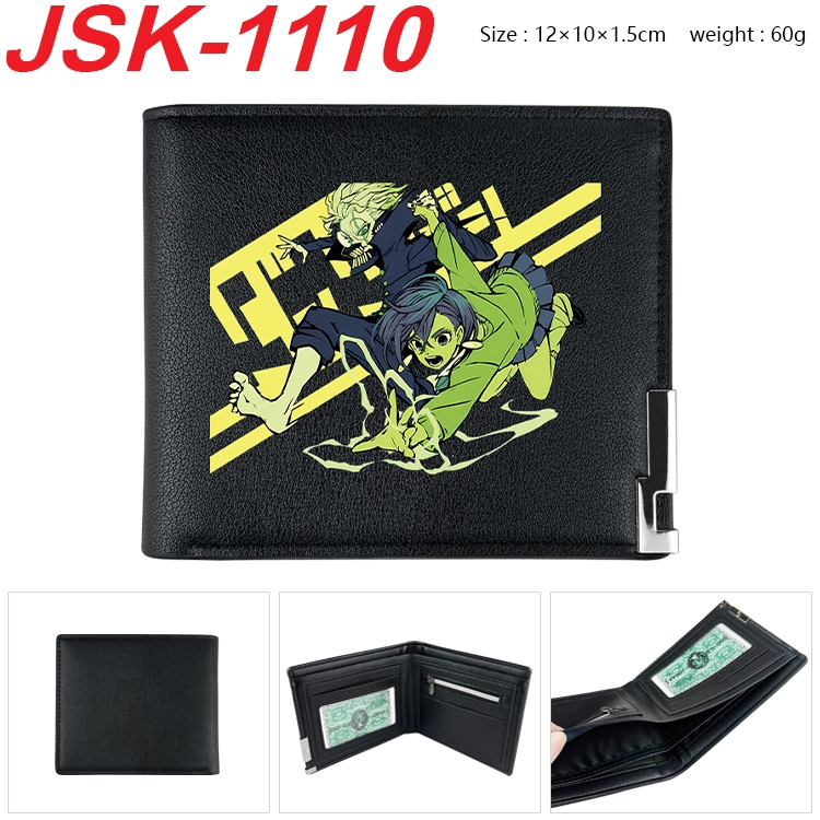 DANDADAN Animation magnetic buckle black leather wallet 12X10X1.5CM JSK-1110