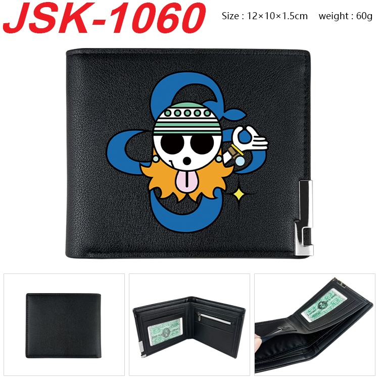 One Piece Animation magnetic buckle black leather wallet 12X10X1.5CM JSK-1060