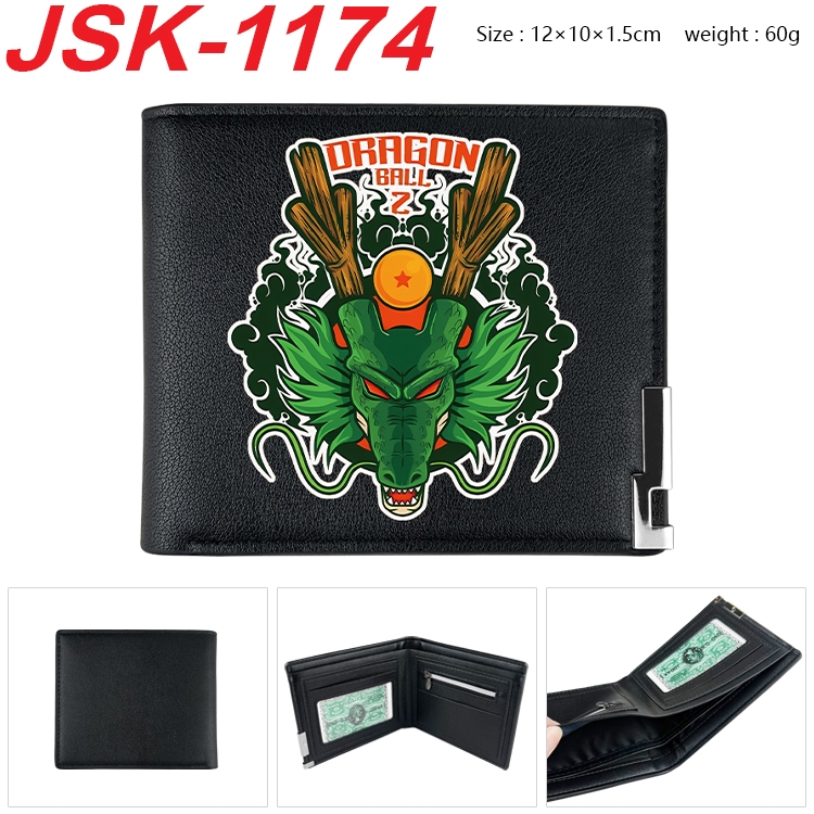 DRAGON BALL Animation magnetic buckle black leather wallet 12X10X1.5CM  JSK-1174