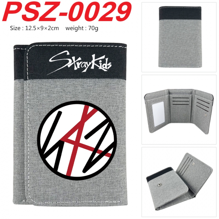 straykids  Anime color blocked three fold concealed wallet 12.5X9X2CM 70G PSZ-0029