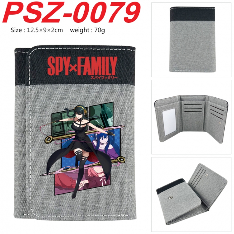 SPY×FAMILY Anime color blocked three fold concealed wallet 12.5X9X2CM 70G PSZ-0079
