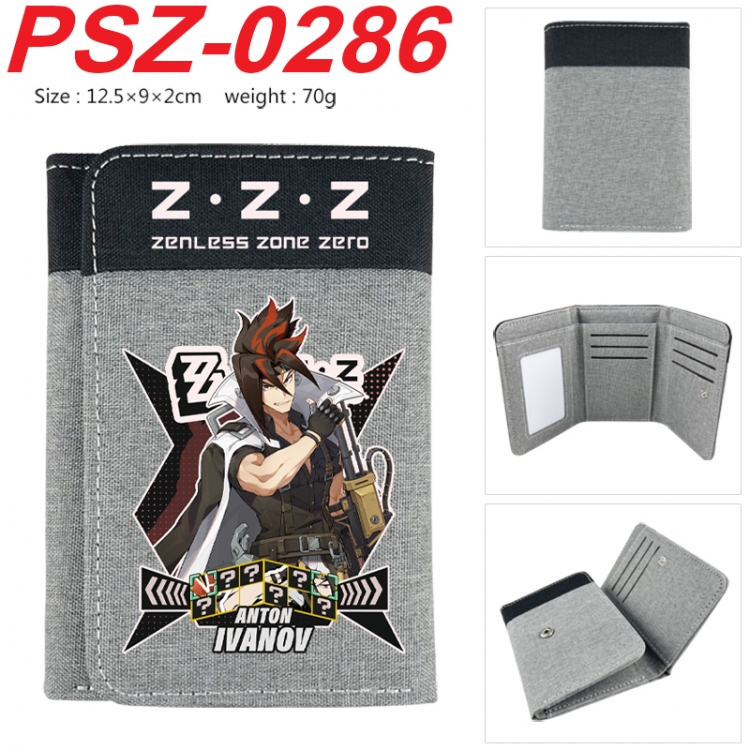Zenless Zone Zero Anime color blocked three fold concealed wallet 12.5X9X2CM 70G  PSZ-0286