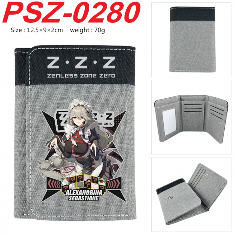 Zenless Zone Zero Anime color blocked three fold concealed wallet 12.5X9X2CM 70G  PSZ-0280