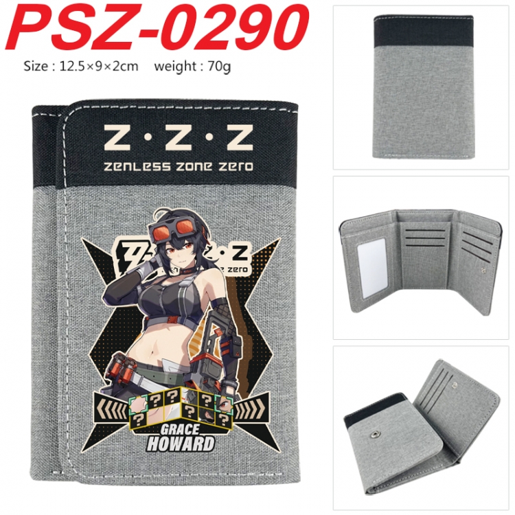 Zenless Zone Zero Anime color blocked three fold concealed wallet 12.5X9X2CM 70G PSZ-0290