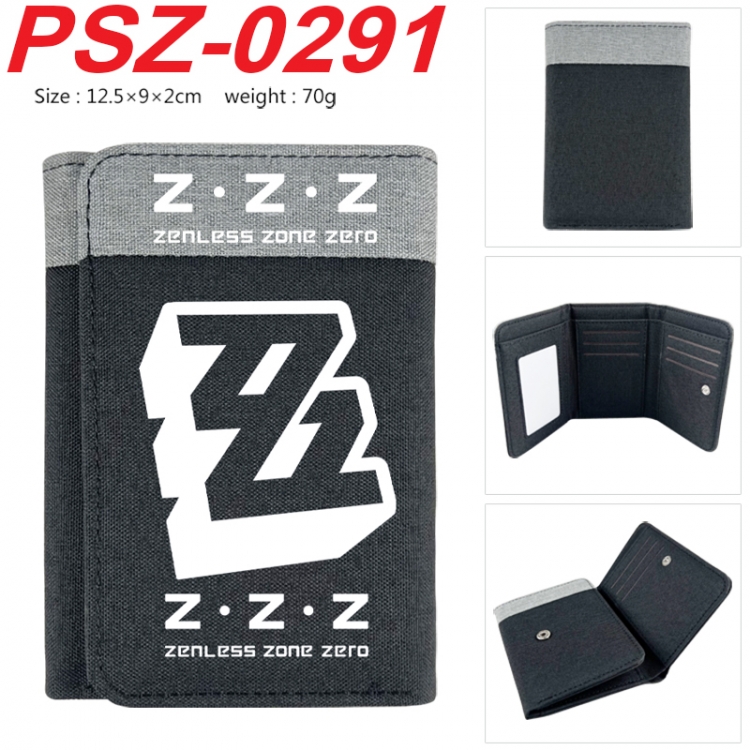 Zenless Zone Zero Anime color blocked three fold concealed wallet 12.5X9X2CM 70G PSZ-0291