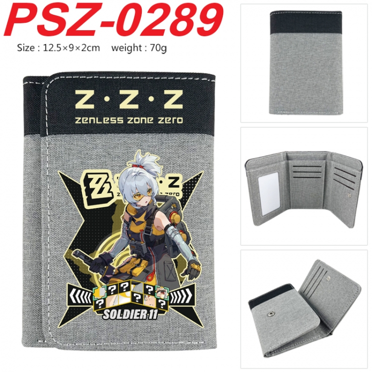 Zenless Zone Zero Anime color blocked three fold concealed wallet 12.5X9X2CM 70G  PSZ-0289