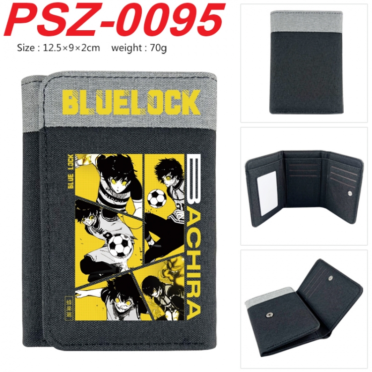 BLUE LOCK Anime color blocked three fold concealed wallet 12.5X9X2CM 70G
