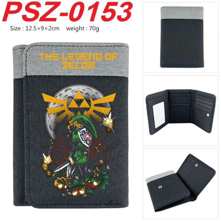 The Legend of Zelda Anime color blocked three fold concealed wallet 12.5X9X2CM 70G