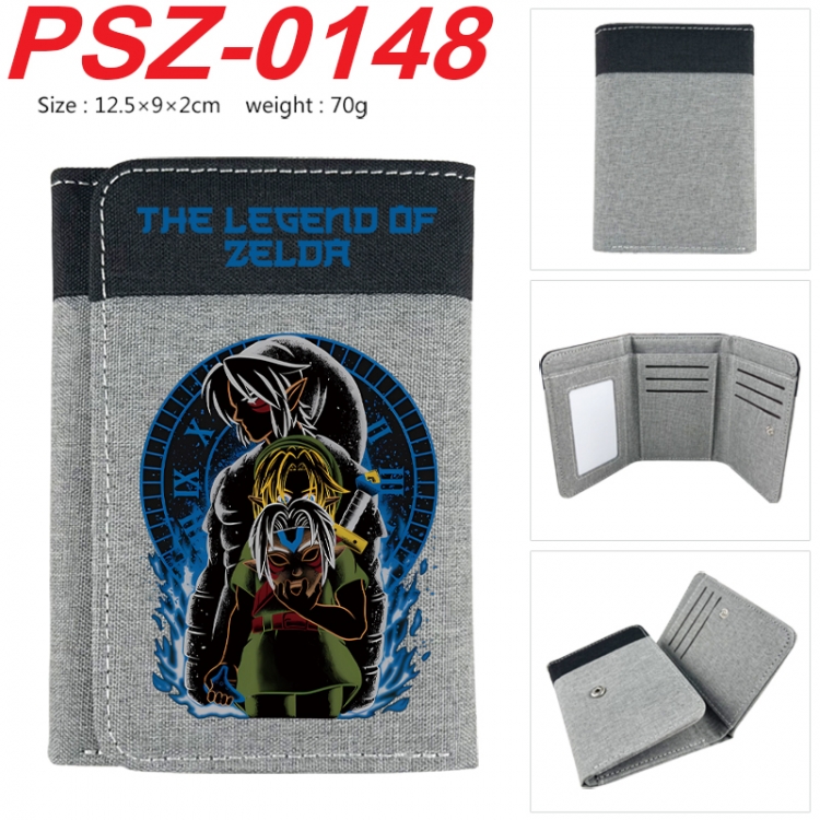 The Legend of Zelda Anime color blocked three fold concealed wallet 12.5X9X2CM 70G
