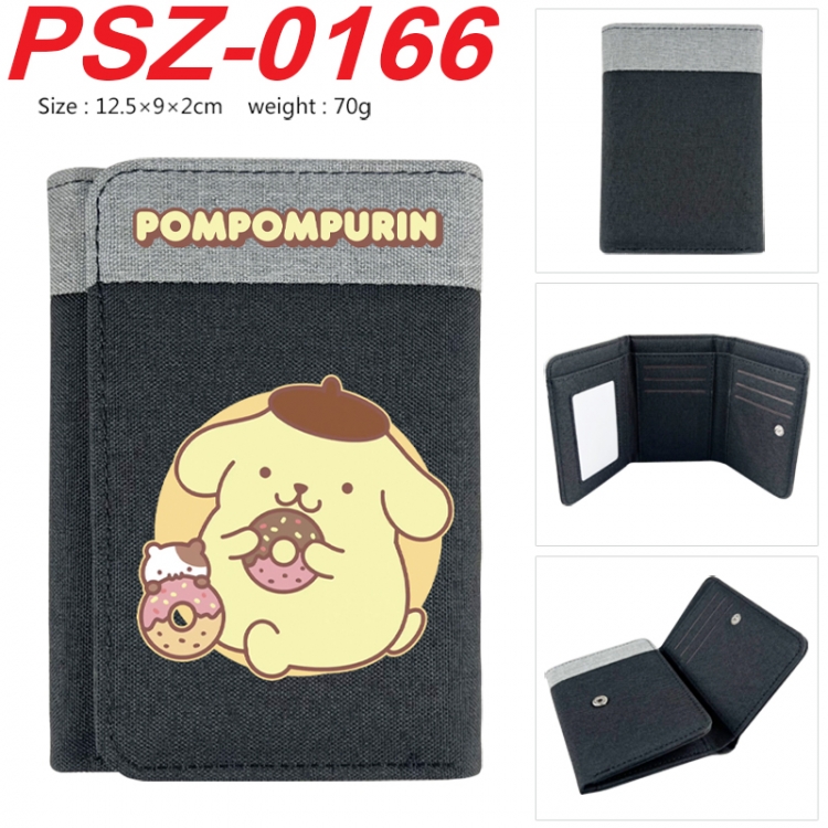 sanrio Anime color blocked three fold concealed wallet 12.5X9X2CM 70G