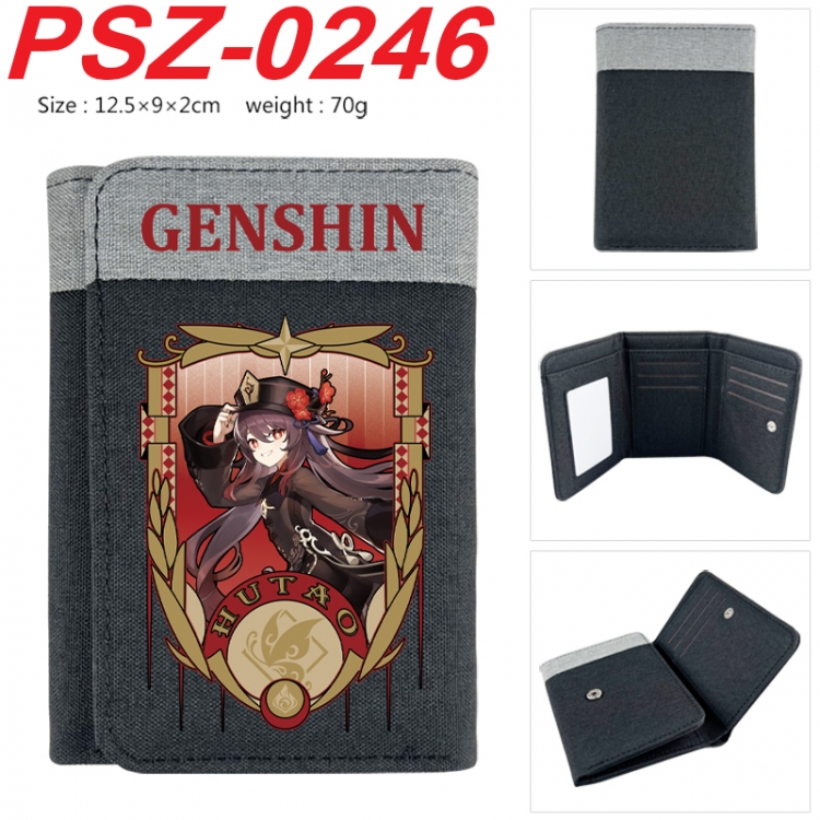 Genshin Impact Anime color blocked three fold concealed wallet 12.5X9X2CM 70G