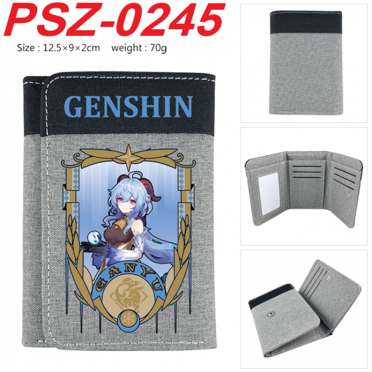 Genshin Impact Anime color blocked three fold concealed wallet 12.5X9X2CM 70G