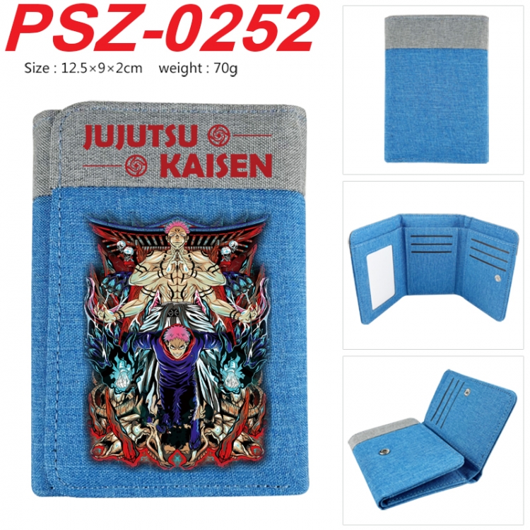 Jujutsu Kaisen Anime color blocked three fold concealed wallet 12.5X9X2CM 70G