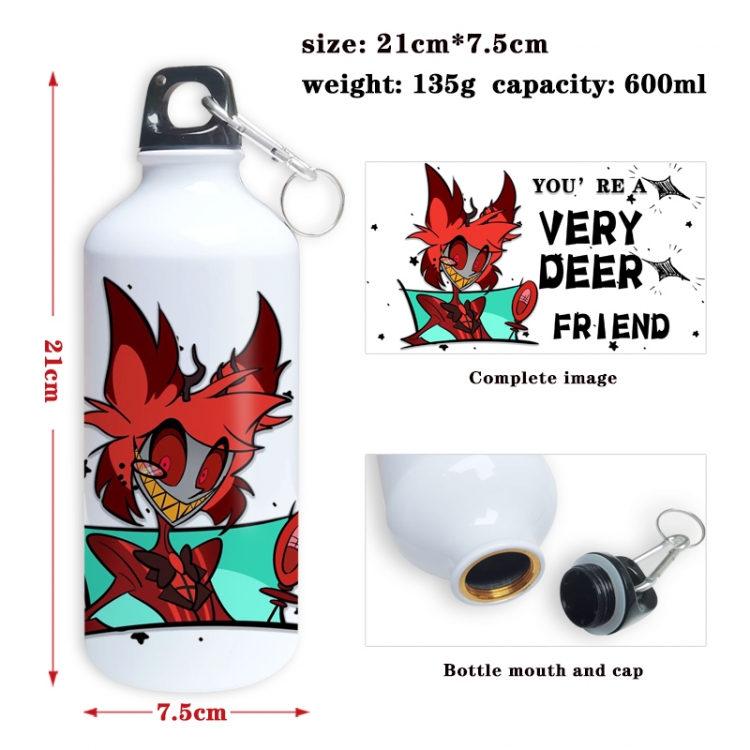 Hazbin Hotel Anime full-color printed outdoor sports kettle aluminum pot 600ml