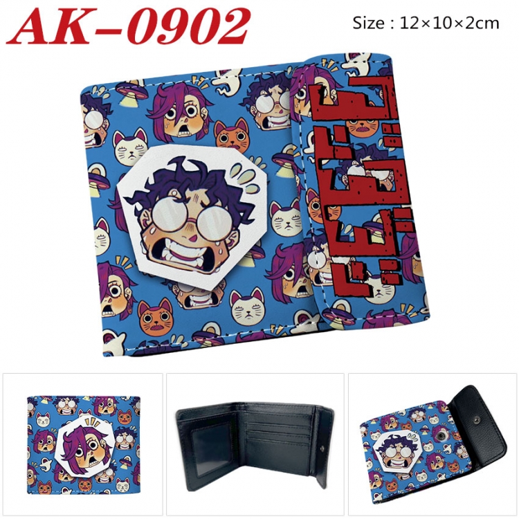 DANDADAN Anime PU leather full color buckle two fold wallet 12X10X2CM  ak-0902