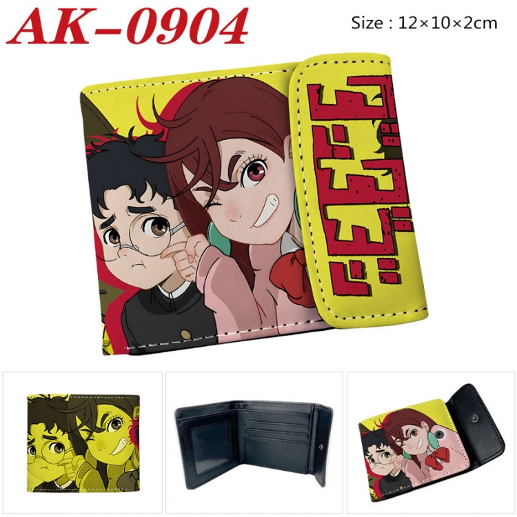 DANDADAN Anime PU leather full color buckle two fold wallet 12X10X2CM  ak-0904