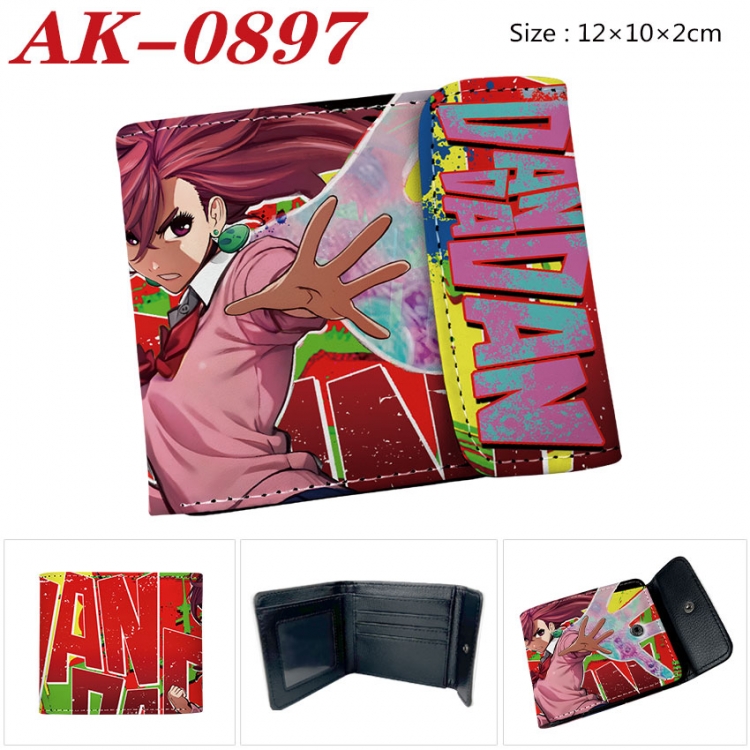 DANDADAN Anime PU leather full color buckle two fold wallet 12X10X2CM  ak-0897