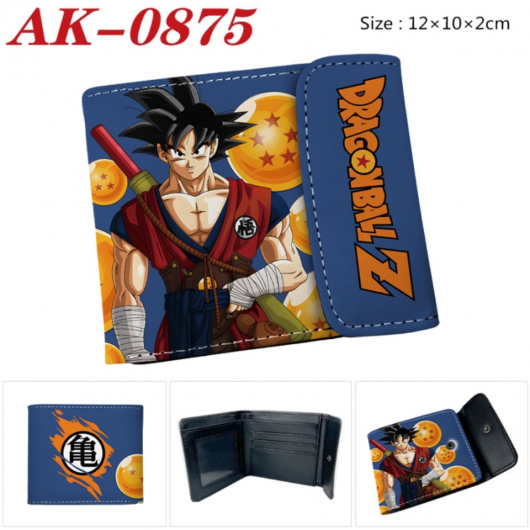 DRAGON BALL Anime PU leather full color buckle two fold wallet 12X10X2CM ak-0875