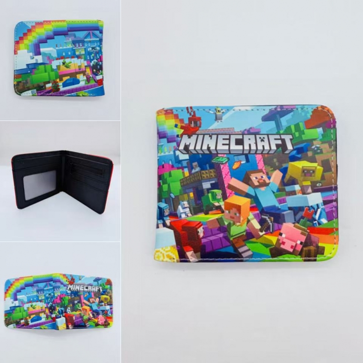 Minecraft Full color Two fold short card case wallet 11X9.5CM  0524