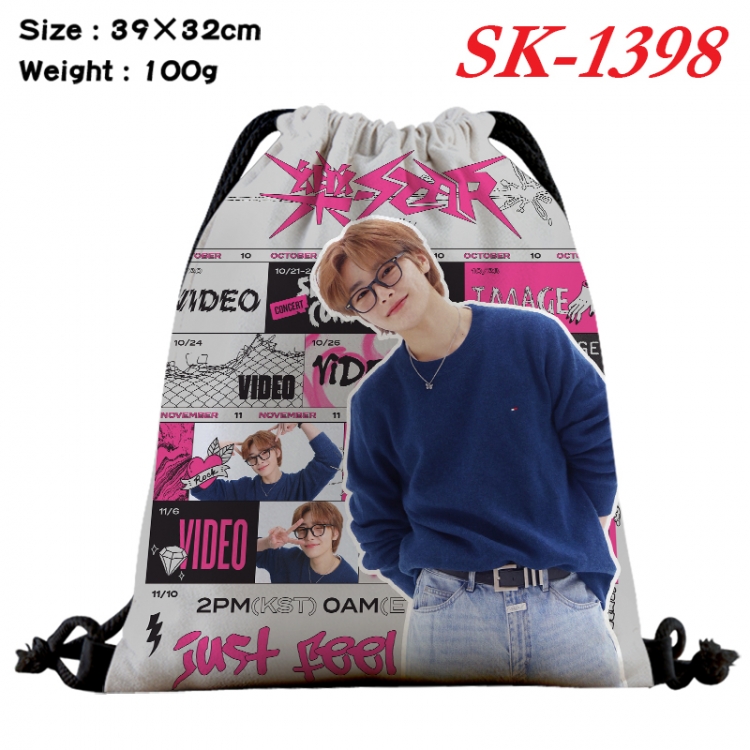 straykids cartoon Waterproof Nylon Full Color Drawstring Pocket 39x32cm  SK-1398