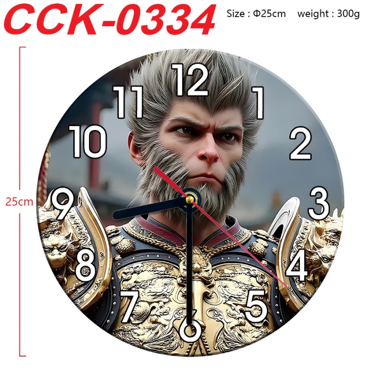 Black Myth Anime peripheral printed full-color wall clock 25cm CCK-0334