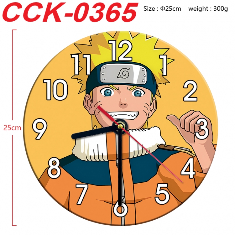 Naruto Anime peripheral printed full-color wall clock 25cm CCK-0365
