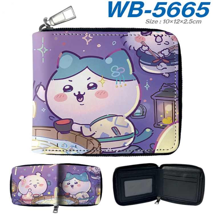 Chiikawa Anime color short full zip folding wallet 10x12x2.5cm WB-5665