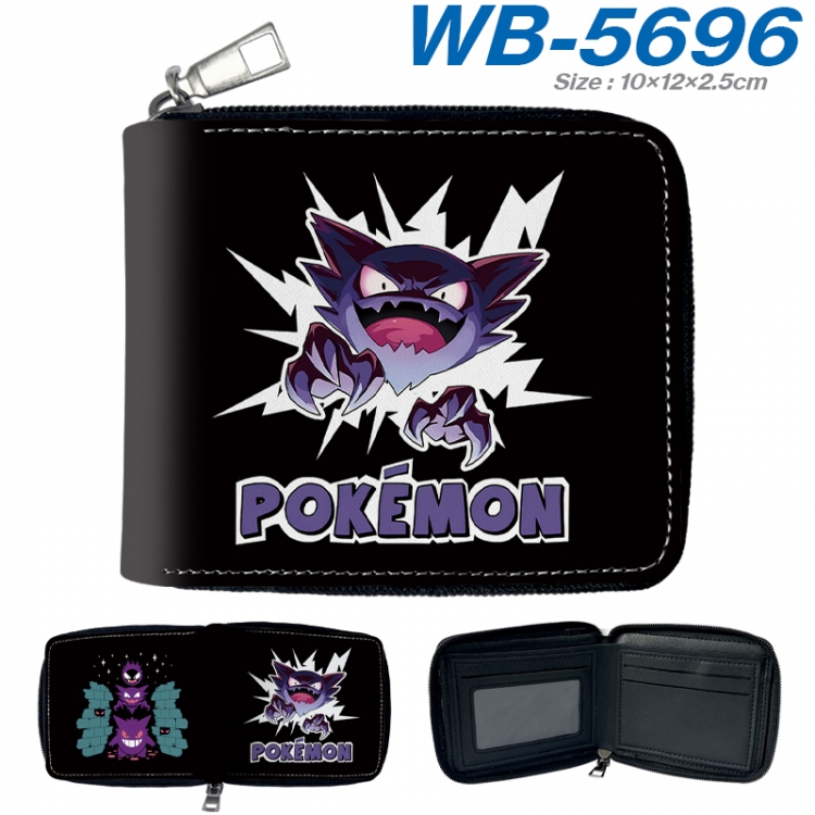 Pokemon Anime color short full zip folding wallet 10x12x2.5cm  WB-5696