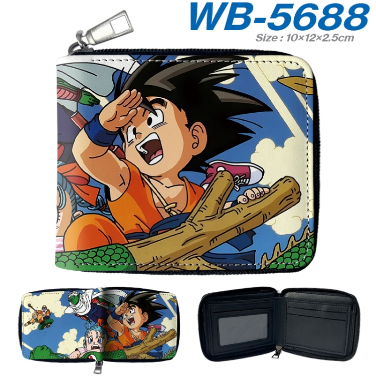 DRAGON BALL Anime color short full zip folding wallet 10x12x2.5cm WB-5688