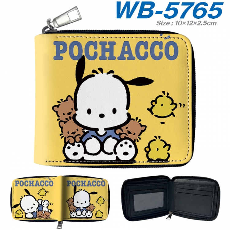 sanrio Anime color short full zip folding wallet 10x12x2.5cm WB-5765