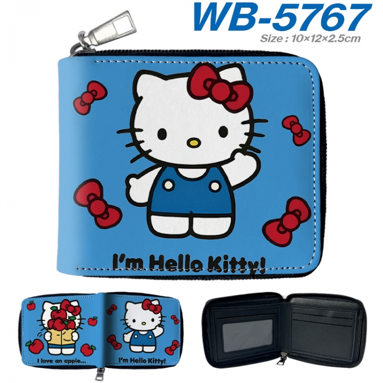 sanrio Anime color short full zip folding wallet 10x12x2.5cm  WB-5767