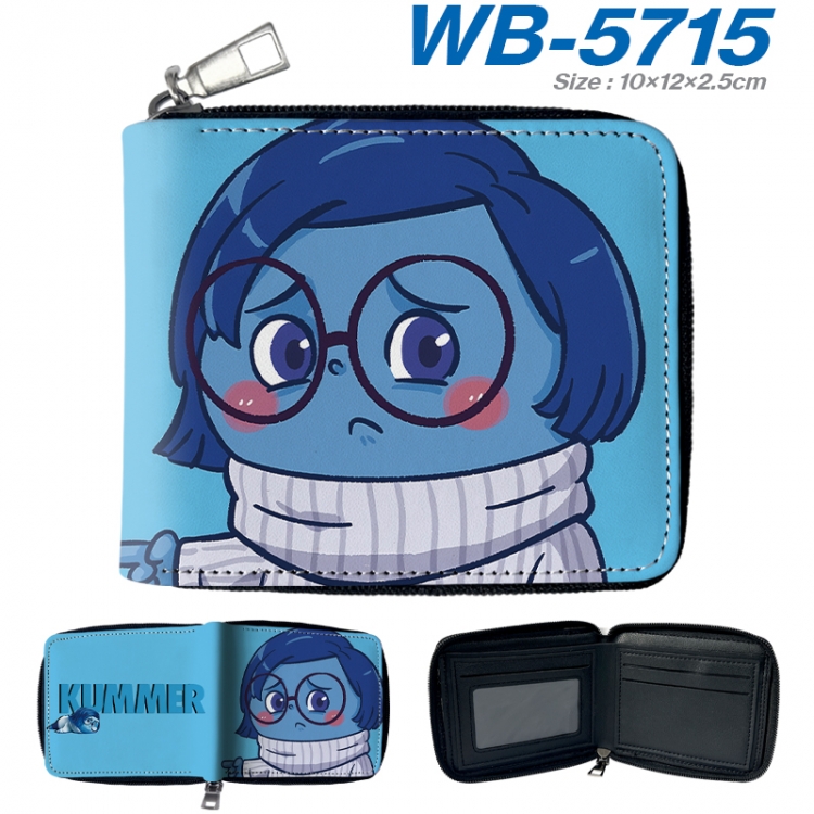 Inside Out Anime color short full zip folding wallet 10x12x2.5cm  WB-5715
