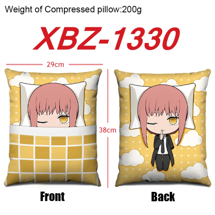 Chainsaw man Anime Square Crystal Velvet Pillow 29X38cm  XBZ-1330