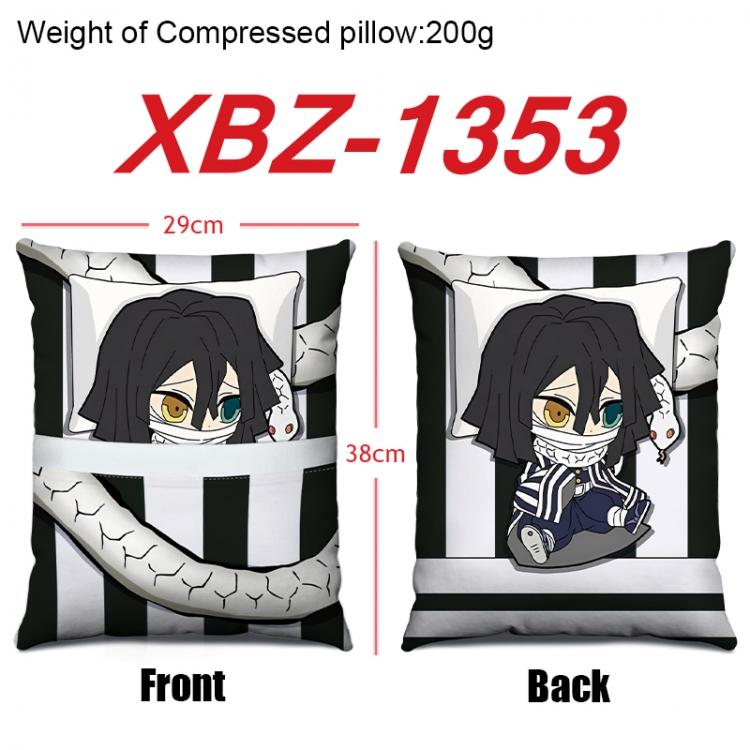 Demon Slayer Kimets Anime Square Crystal Velvet Pillow 29X38cm XBZ-1353